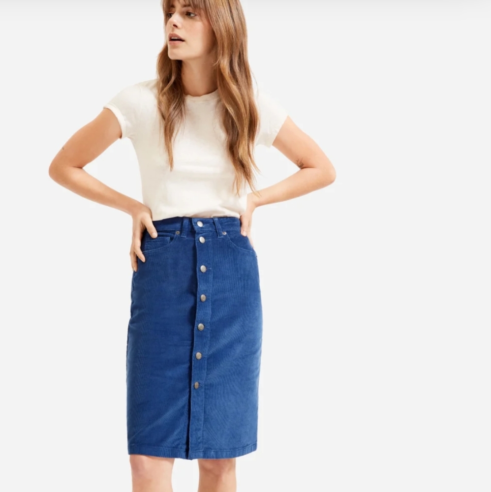 The Button-Front Corduroy Skirt